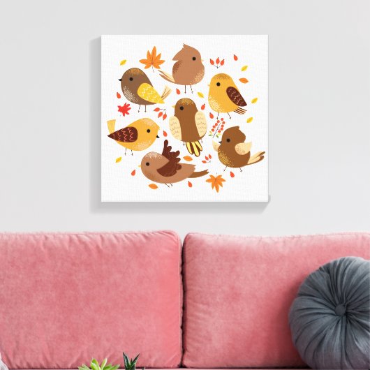 Canvas Art-Herfst vogels (Insitu (Woonkamer))