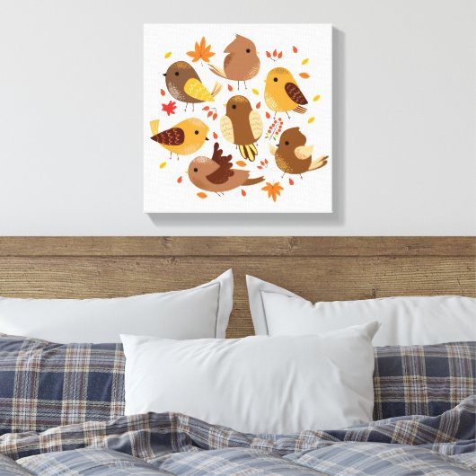 Canvas Art-Herfst vogels (Insitu (Slaapkamer))