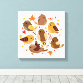 Canvas Art-Herfst vogels (Insitu (Houten vloer))
