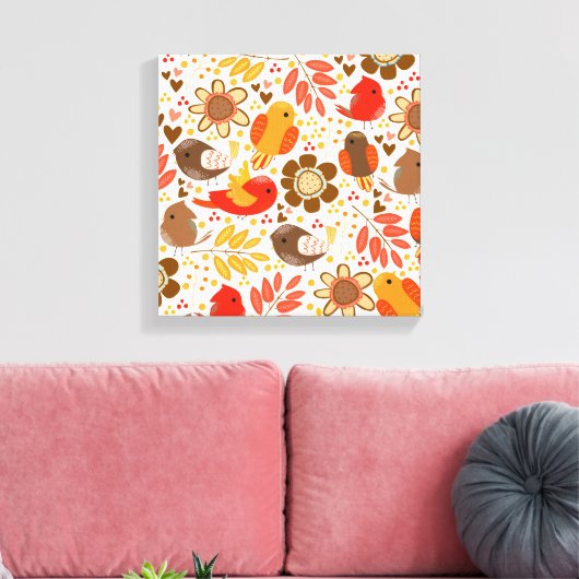Canvas Art-Herfst vogels (Insitu (Woonkamer))