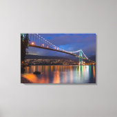 Canvas Art-Lit Bridge over de baai (Voorkant)