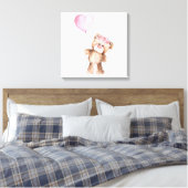 Canvas Art — Meisje Baby Beer met ballon (Insitu (Slaapkamer))