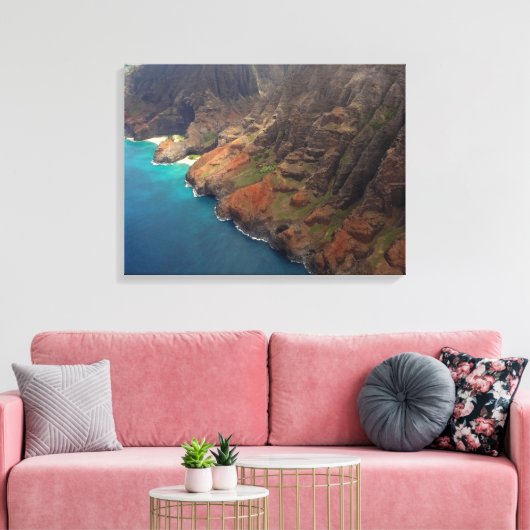 Canvas Art-Napali kust Kauai Afdruk (Insitu (Woonkamer))