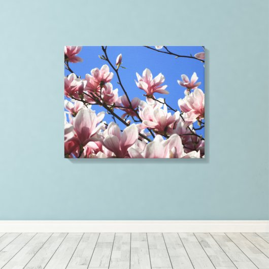 Canvas Art-Pink Magnolia (Insitu (Houten vloer))