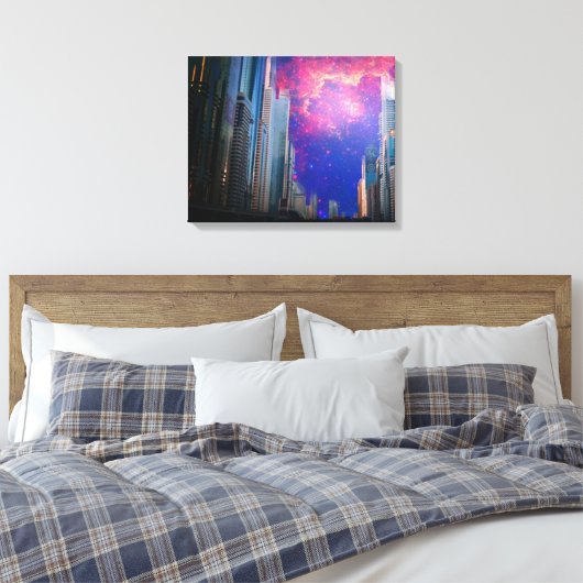 Canvas Art Print "Celestial City Sky" (Insitu (Slaapkamer))