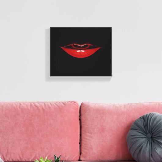 Canvas Art-rode lippen (Insitu (Woonkamer))