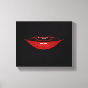 Canvas Art-rode lippen Afdruk