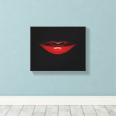 Canvas Art-rode lippen Afdruk (Insitu (Houten vloer))