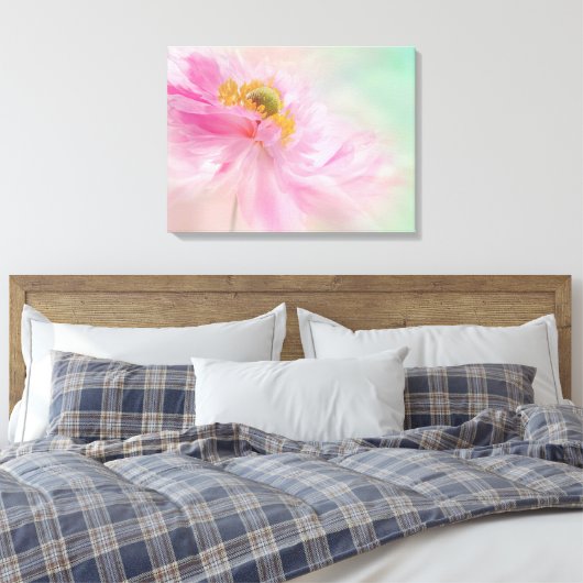 Canvas Art-roze bloem (Insitu (Slaapkamer))