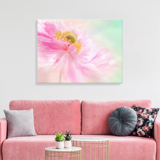 Canvas Art-roze bloem (Insitu (Woonkamer))