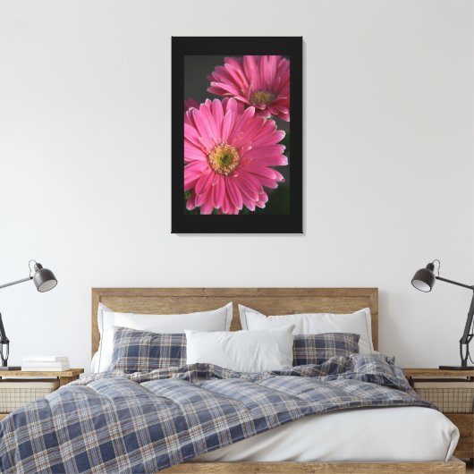Canvas Art-roze madeliefjes (Insitu (Slaapkamer))
