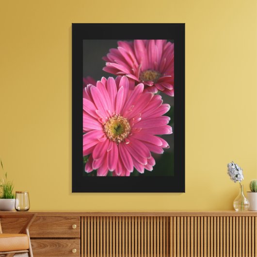 Canvas Art-roze madeliefjes Afdruk (Insitu (Woonkamer))