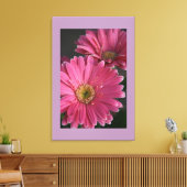 Canvas Art-roze madeliefjes Afdruk (Insitu (Woonkamer))