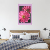 Canvas Art-roze madeliefjes Afdruk (Insitu (Slaapkamer))