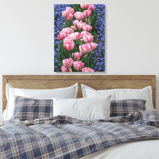 Canvas Art-roze tulpen (Insitu (Slaapkamer))