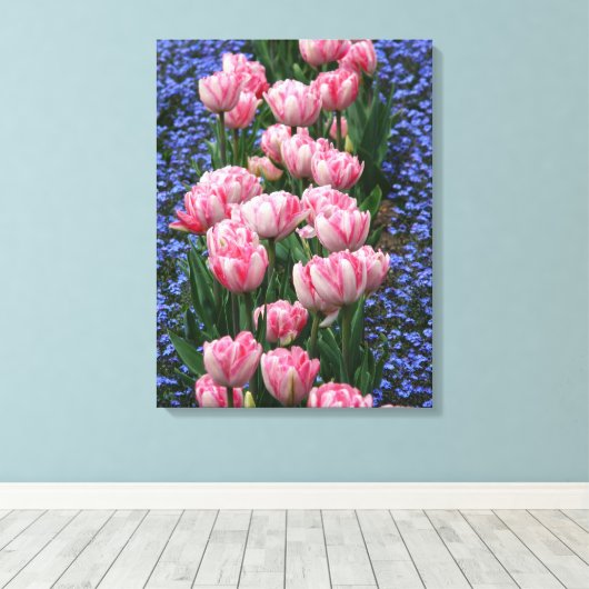Canvas Art-roze tulpen (Insitu (Houten vloer))