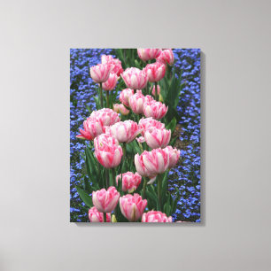 Canvas Art-roze tulpen Afdruk
