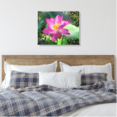 Canvas Art-roze waterlelie Afdruk (Insitu (Slaapkamer))