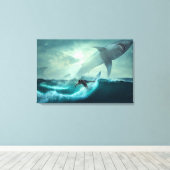 Canvas Art-Surfer Wave (Insitu (Houten vloer))