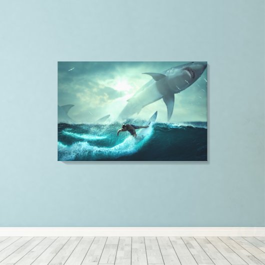 Canvas Art-Surfer Wave (Insitu (Houten vloer))