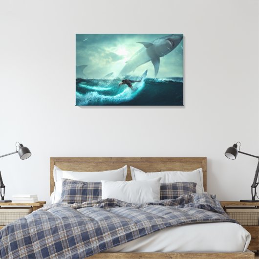 Canvas Art-Surfer Wave Afdruk (Insitu (Slaapkamer))