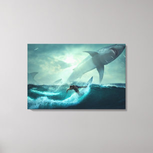 Canvas Art-Surfer Wave Afdruk