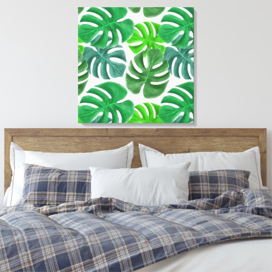 Canvas Art-Tropical Palm Print (Insitu (Slaapkamer))