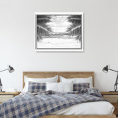 Canvas Art-tropisch strand in B&W Afdruk (Insitu (Slaapkamer))