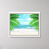 Canvas Art-tropisch strand in Sepia (Voorkant)