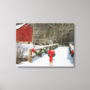 Canvas Art-Winter Scene Afdruk
