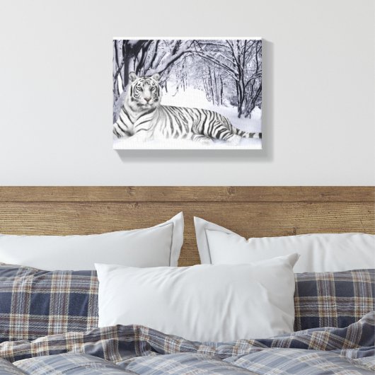 Canvas Art witte tijger (Insitu (Slaapkamer))