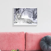 Canvas Art witte tijger (Insitu (Woonkamer))