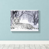 Canvas Art witte tijger Afdruk (Insitu (Houten vloer))