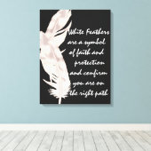 Canvas Art witte veren (Insitu (Houten vloer))