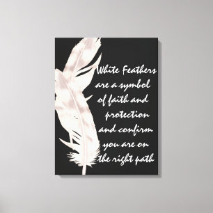 Canvas Art witte veren Afdruk