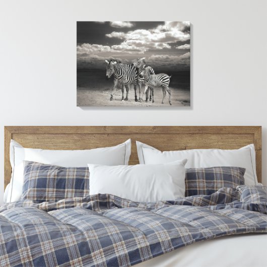Canvas Art-Zebra's (Insitu (Slaapkamer))