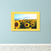 Canvas Art-Zonnebloemen Afdruk (Insitu (Houten vloer))