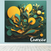 Canvas Arte Abstracto Biodiversidad Viva Conexión Afdruk (Insitu (Houten vloer))