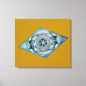 Canvas Atlantic Blue with Sacred Geometry Design  (Voorkant)