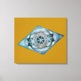 Canvas Atlantic Blue with Sacred Geometry Design 