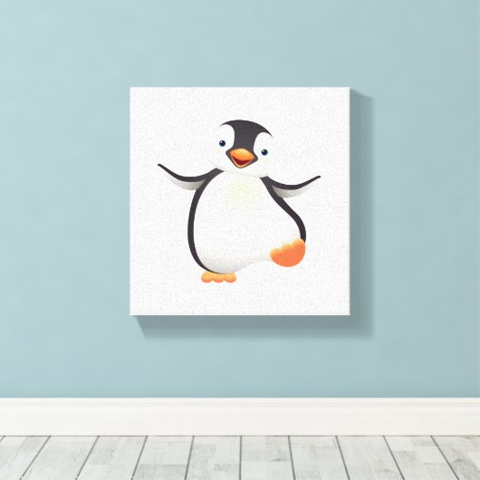 Canvas - Baby Penguin (Insitu (Houten vloer))