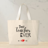 Canvas bag, best teacher ever. grote tote bag
