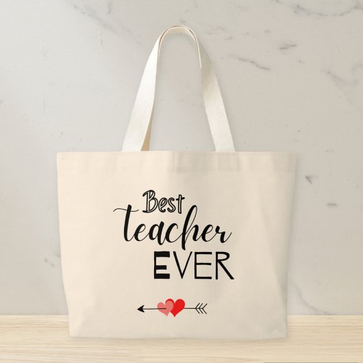 Canvas bag, best teacher ever. grote tote bag