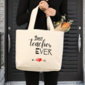Canvas bag, best teacher ever. grote tote bag