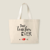 Canvas bag, best teacher ever. grote tote bag