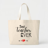 Canvas bag, best teacher ever. grote tote bag (Voorkant)