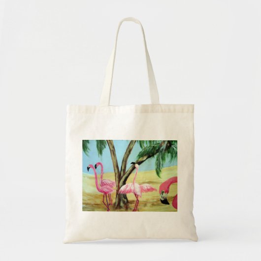 Canvas Bag "The Florida Flamingos" Tote Bag (Voorkant)