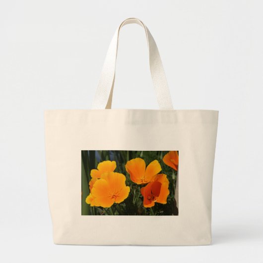 Canvas Bag, "VIER CALIFORNIA POPPIES" Grote Tote Bag (Voorkant)