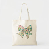 Canvas Bag with Floral Bow - Boho Chic Style. Tote Bag (Voorkant)