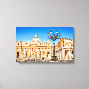 Canvas Basiliek San Pietro Afdruk